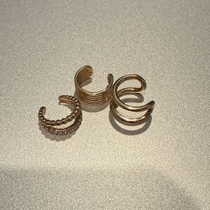 Elegant 18k Gold Ear Cuff Set